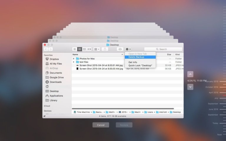 Как удалить старые копии time machine mac os